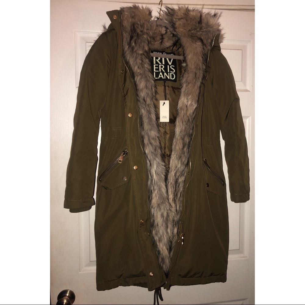 NWT River Island Faux Fur Parka 4